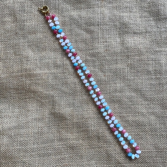 Stone morganite Rainbow with opal stone knotted necklace 24” amazing 2025 - Picture 9 of 9